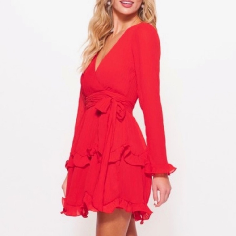 Saints + Secrets Ruffle Fit and Flare Dress Size Medium